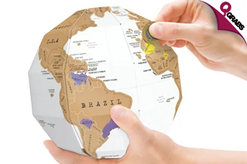 From QR69 Showcase your Travels with a DIY Scratch-off World Globe! (Up to QR218 Value)